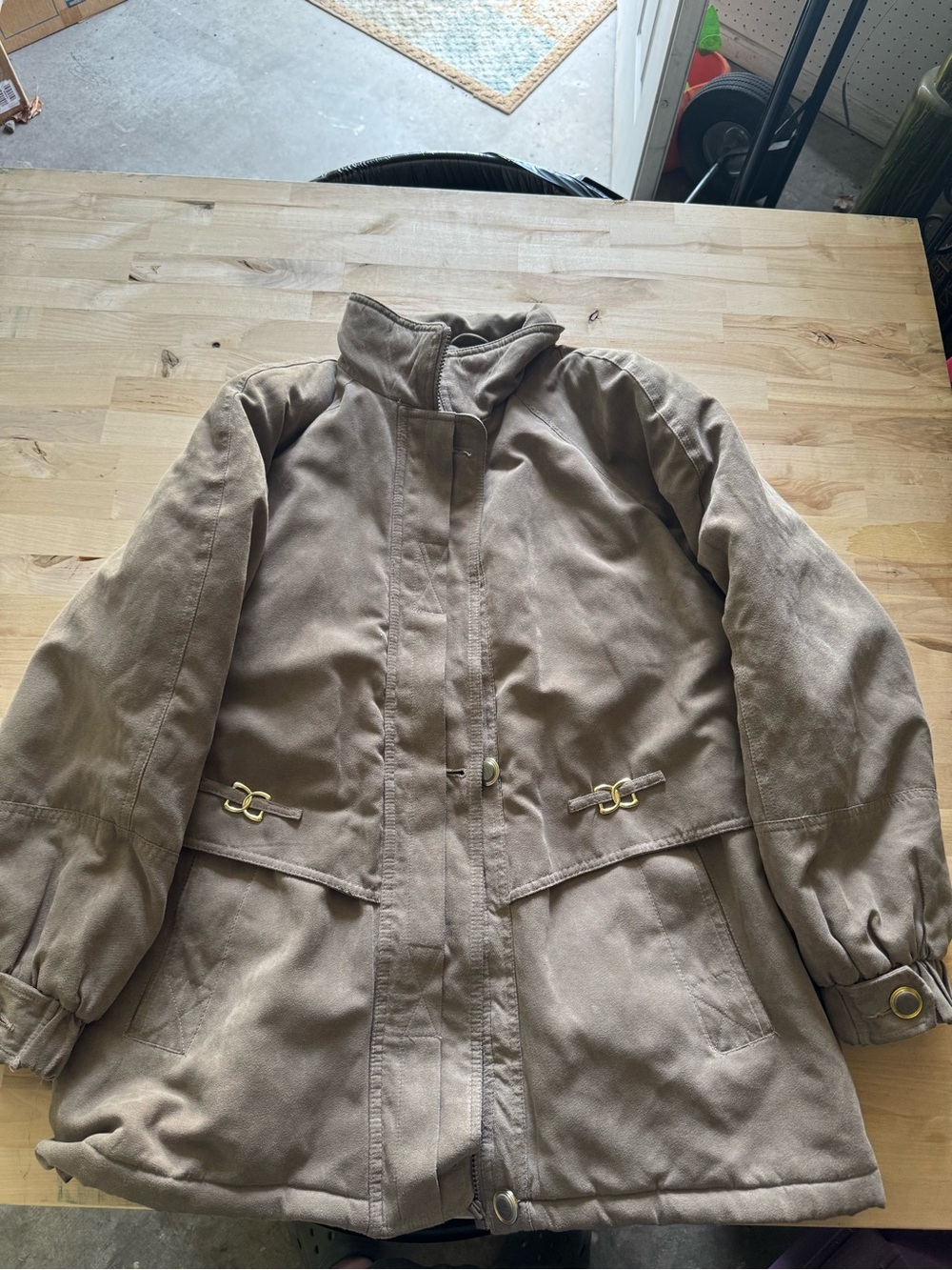 Charles klein faux suede coat